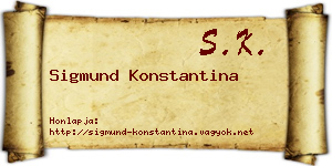Sigmund Konstantina névjegykártya